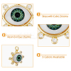 10Pcs 5 Colors Brass Micro Pave Clear Cubic Zirconia Pendants ZIRC-DC0001-21-4