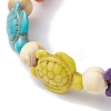 Beach Turtle Dyed Synthetic Turquoise Stretch Bracelets BJEW-JB10296-02-3