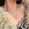 Round Ring 925 Sterling Silver Micro Pave Cubic Zirconia Pendant Necklaces for Women NJEW-F338-07P-5