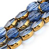 Electroplate Transparent Glass Beads Strands EGLA-G037-03A-HP04-1