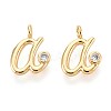 Brass Micro Pave Cubic Zirconia Charms KK-N263-97G-A-1
