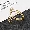 304 Stainless Steel Round Wrap Open Cuff Rings for Women Men LS-RJEW-Z071-02B-G-3
