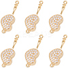 6Pcs Brass Micro Pave Clear Cubic Zirconia Box Clasps KK-BBC0019-67-6