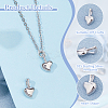 2Pcs Rhodium Plated 925 Sterling Silver Heart Charms STER-HS0001-06P-4