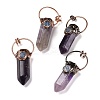 Natural Amethyst Big Pointed Pendants G-M383-21D-1
