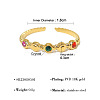 304 Stainless Steel Rhinestone Cuff Open Rings for Women WG1EF99-02-1
