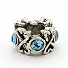 Vintage Alloy Rhinestone European Beads RB-M013-07-1