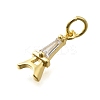 Brass Micro Pave Cubic Zirconia Charms X-KK-P295-45G-2