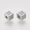 Brass Micro Pave Cubic Zirconia Beads KK-T048-039P-NF-2