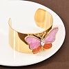 304 Stainless Steel Acrylic Cuff Bangles for Women BJEW-A049-05G-01-2