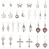 ANATTASOUL 14 Pair 14 Style Razor Blade & Skeleton & Heart & Cross & Snake Enamel Dangle Earrings with Rhinestone EJEW-AN0002-68-1