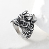 Punk Style 304 Stainless Steel Dragon Finger Rings for Men UN0454-5-1