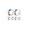 DICOSMETIC 10Pcs 2 Style Rainbow Color Glass Beaded Rotating Open Cuff Rings Set RJEW-DC0001-15-6