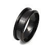 201 Stainless Steel Grooved Finger Ring Settings STAS-TAC0001-10E-B-1