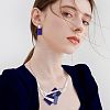 Rectangle Alloy Acrylic Pendant Necklaces & Stud Dangle Earrings Sets for Women WGBF392-01-1