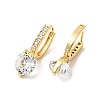 Clear Cubic Zirconia Diamond Hoop Earrings EJEW-G312-06G-2