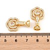 Brass Micro Pave Clear Cubic Zirconia Fold Over Clasps KK-H292-14G-3