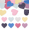 16Pcs 8 Colors PU Imitation Leather Heart Bookmarks AJEW-TA0002-61-1