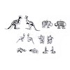 Terrestrial Animals Metal Charms Tibetan Style Alloy Pendants TIBEP-X0185-90AS-LF-2