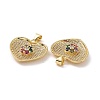 Brass Cubic Zirconia Pendants KK-G453-25G-3