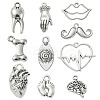 100Pcs 10 Styles Tibetan Style Alloy Charms TIBEP-CJ0002-51-1