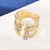 Brass Micro Pave Cubic Zirconia Cuff Rings RJEW-C140-12G-3