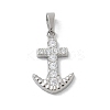 304 Stainless Steel Micro Pave Cubic Zirconia Pendants STAS-Z107-07P-1