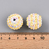 Stripe Pattern Resin AB Rhinestone Round Beads RESI-S313-18x20-12-3