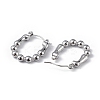 Non-Tarnish 304 Stainless Steel Round Beaded Hoop Earrings for Women EJEW-I284-17P-2