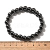 Synthetic Hematite Round Beaded Stretch Bracelet BJEW-F203-10-4
