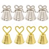 8Pcs 2 Styles Heart/Bowknot & Bell Alloy Memo Clip AJEW-CA0001-94-1