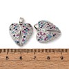Brass Micro Pave Cubic Zirconia Pendants KK-F903-09P-3