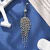 Alloy Crystal Rhinestone Dangle Curved Barbell Belly Rings AJEW-R007-04P-03-3