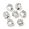 Tibetan Style Zinc Alloy Dog Paw Prints European Beads LS-X-MPDL-R038-008AS-RS-1