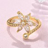 Brass Micro Pave Clear Cubic Zirconia Finger Rings RJEW-C120-29B-G-2