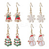 4 Pairs Alloy Enamel Dangle Earrings EJEW-JE06531-3