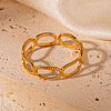 201 Stainless Steel Oval Link Chain Cuff Rings FS-WG16057-41-1