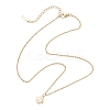 Clover Brass Pendant 304 Stainless Steel Cable Chain Necklaces for Women NJEW-JN05601-01-5