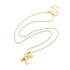 Brass & Plastic Pearl Letter Pendant Box Chain Necklaces for Women LS-NJEW-U017-01G-11-3