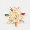 Brass Micro Pave Cubic Zirconia Pendants KK-Z133-05G-01-1