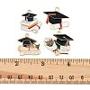 8Pcs 4 Styles Graduation Season Alloy Enamel Pendants ENAM-FP0003-10-3