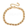 304 Stainless Steel Ring Link Chain Bracelets for Women BJEW-F529-13G-4