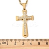 201 Stainless Steel Crystal Rhinestone Religion Cross Pendant Necklaces LS-NJEW-H065-08G-4
