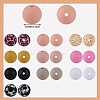 70Pcs 10 Styles Printed Round Silicone Focal Beads SIL-SZ0002-37-2