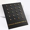 304 Stainless Steel Ball Stud Earrings EJEW-5558-3mm-G-2