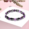 Round Natural Amethyst Stretch Bracelets BJEW-G072-10-5