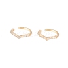 Brass Micro Pave Cubic Zirconia Cuff Earrings LS-EJEW-G270-01G-3
