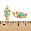 Brass Micro Pave Cubic Zirconia with Synthetic Opal Pendants KK-D096-06D-G-3
