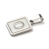 304 Stainless Steel Pave Natural White Shell Pendants STAS-S130-03P-O-2