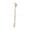 Brass Micro Pave Clear Cubic Zirconia Chain Extender KK-G491-52C-G-1